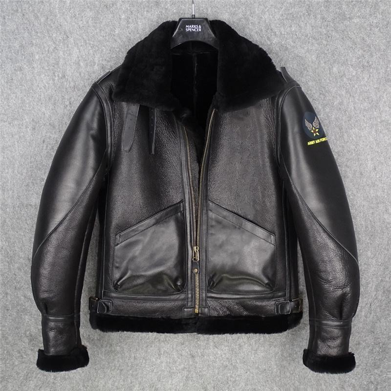 Men' Leather & Faux Style 2021Black Military B3 Bomber Genuine Shearling Coat Plus Size 4XL Real Natural Sheepskin Winter Warm Jacket, Black 1
Men' Leather & Faux Style 2021Black Military B3 Bomber Genuine Shearling Coat Plus Size 4XL Real Natural Sheepskin Winter Warm Jacket, Black 1