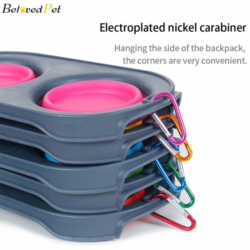Silicone Foldable Dog Bowls Puppy Food Feeder Outdoor Travel Portable Bowls Water Drinking Cup Food Container Pet Cat Dispenser
