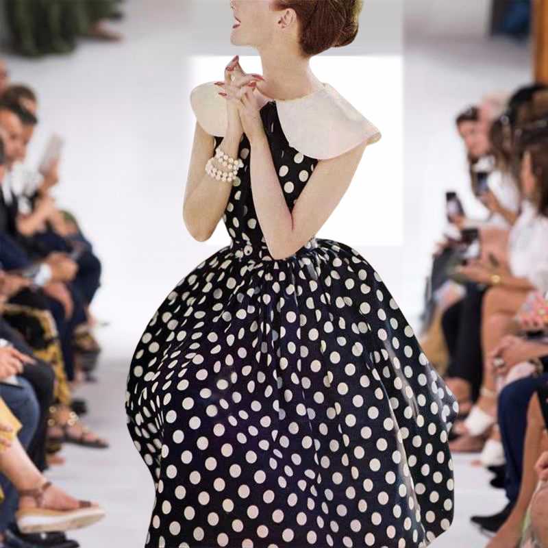 Casual Dresses Summer Runway Style Retro Print Polka Dot Sleeveless Party Slim Temperament Mid-Length Dress High Quality Women' Clothing, Black
Casual Dresses Summer Runway Style Retro Print Polka Dot Sleeveless Party Slim Temperament Mid-Length Dress High Quality Women' Clothing, Black