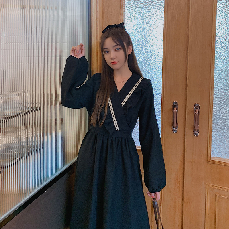 L-4XL Spring Girls Women Print Long Sleeve Womens Dresses Female Vintage Dress Party Robe Femme Vestido Autumn 210417