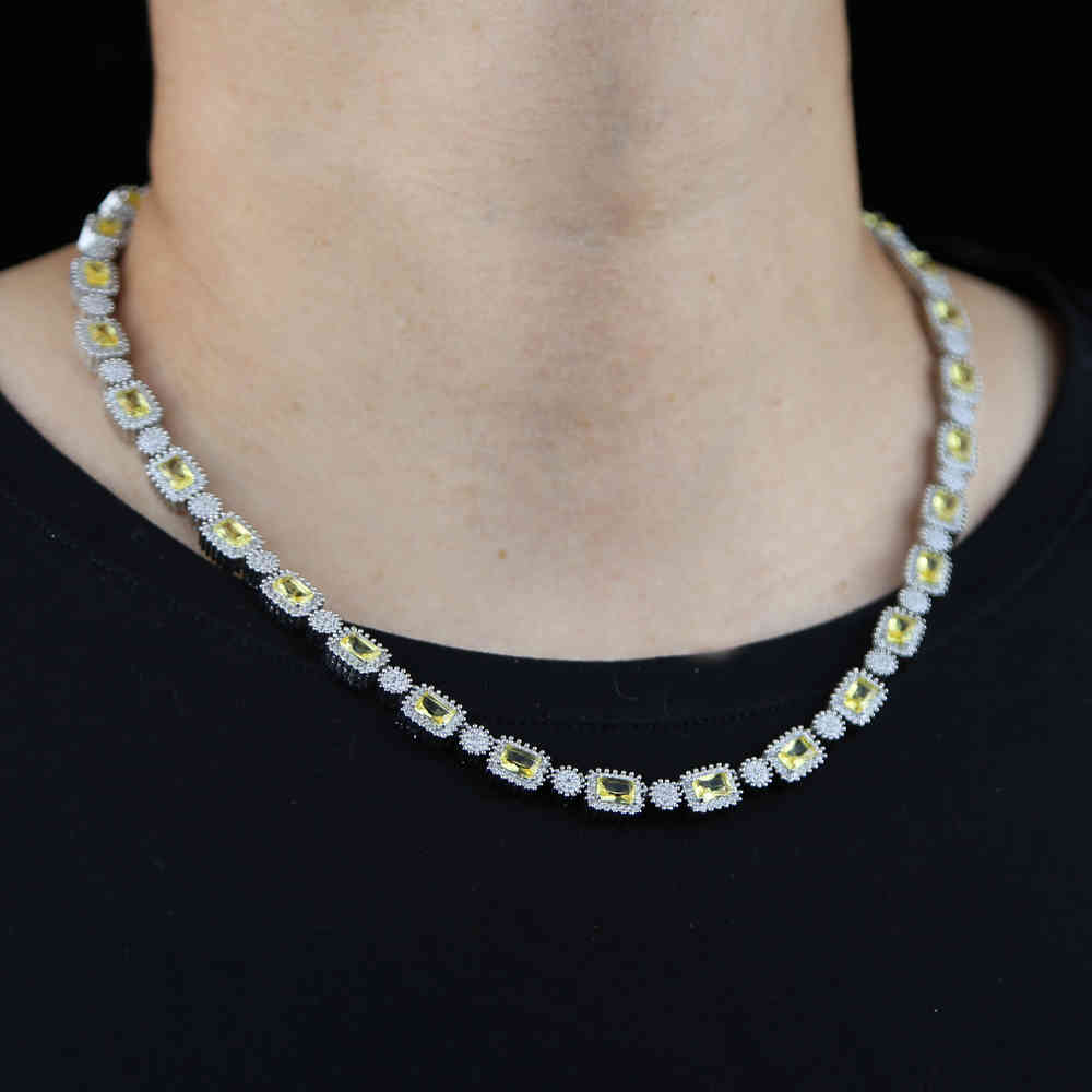 Hip Hop necklace with Bling Cubic Zirconia Iced Out Long Necklace Geometric Square 5A Yellow CZ Tennis Chain For Men Jewelry X0509
Hip Hop necklace with Bling Cubic Zirconia Iced Out Long Necklace Geometric Square 5A Yellow CZ Tennis Chain For Men Jewelry X0509