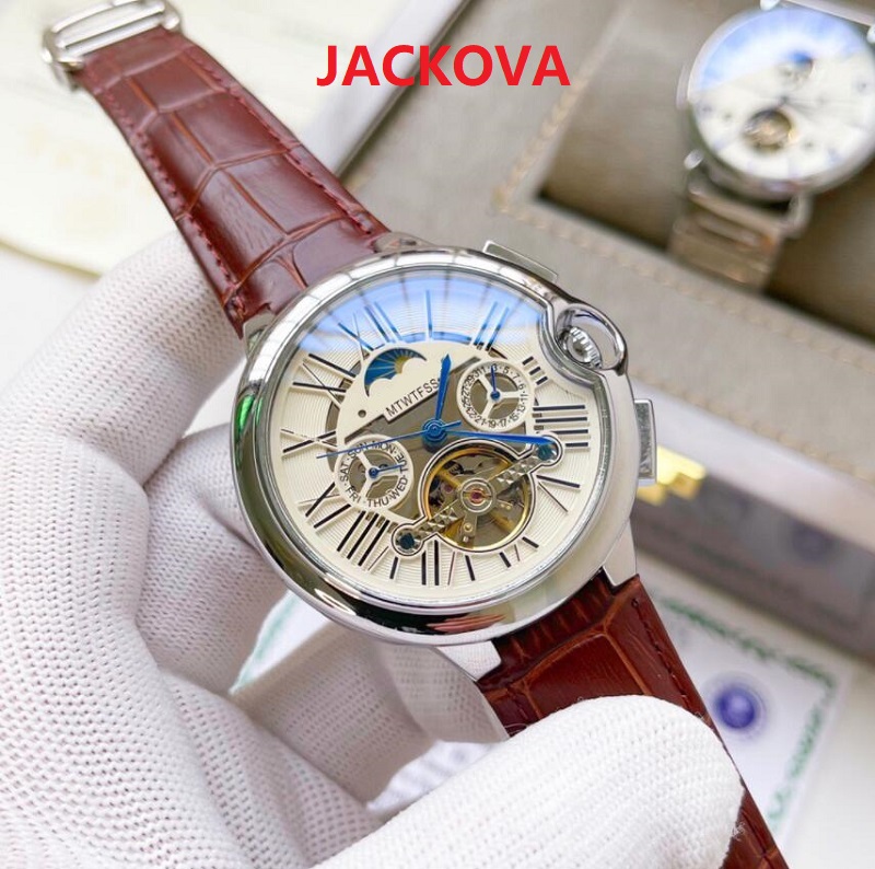 All dials working Stopwatch Men Watch Luxury Mechanical Flywheel Automatic Watches With Calendar Leather Butterfly Clasp Wristwatch High Quality Gift, As pic
All dials working Stopwatch Men Watch Luxury Mechanical Flywheel Automatic Watches With Calendar Leather Butterfly Clasp Wristwatch High Quality Gift, As pic