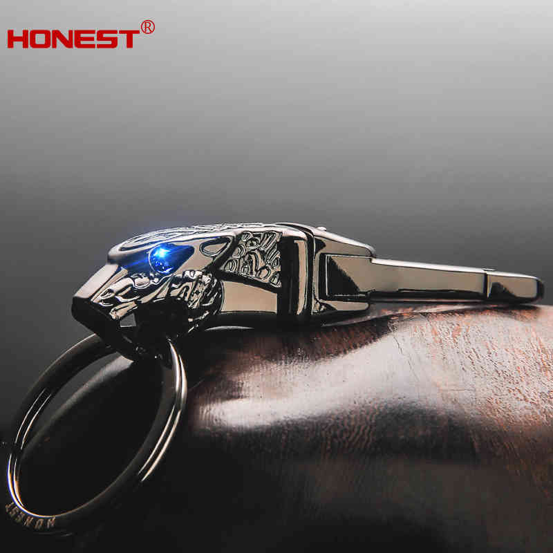 Leopard Head Car Key Chain Men's Waist Hanging Anti Loss Pendant Ring Personality Creativity