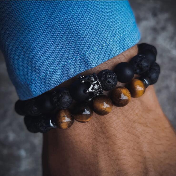 black lava Stone bracelet set crown tiger eye men bracelets for women jewellery pulsera hombre armband accessories bileklik
black lava Stone bracelet set crown tiger eye men bracelets for women jewellery pulsera hombre armband accessories bileklik