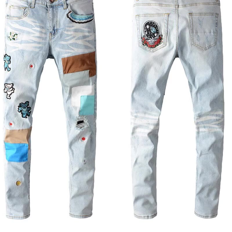 Korean Version of The Youth Trendy Boy Good Version of Slim Bear Embroidery Patch Good Version of Men's Jeans Casual Trousers, Blue
Korean Version of The Youth Trendy Boy Good Version of Slim Bear Embroidery Patch Good Version of Men's Jeans Casual Trousers, Blue