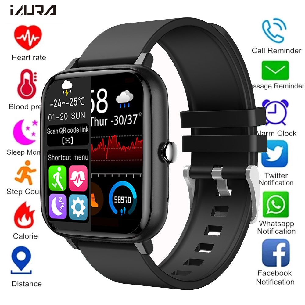 2021 Wristwatches Smart Watch Men Women Heart Rate Fitness Tracker Bracelet Bluetooth Call Waterproof Sport For Android IOS, Black
2021 Wristwatches Smart Watch Men Women Heart Rate Fitness Tracker Bracelet Bluetooth Call Waterproof Sport For Android IOS, Black