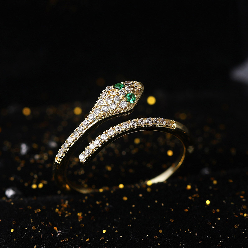 Adjustable Rings For Women Exquisite Cute Snake Zircon Light Yellow Gold Color Open Ring Gifts Fashion Jewelry R072
Adjustable Rings For Women Exquisite Cute Snake Zircon Light Yellow Gold Color Open Ring Gifts Fashion Jewelry R072