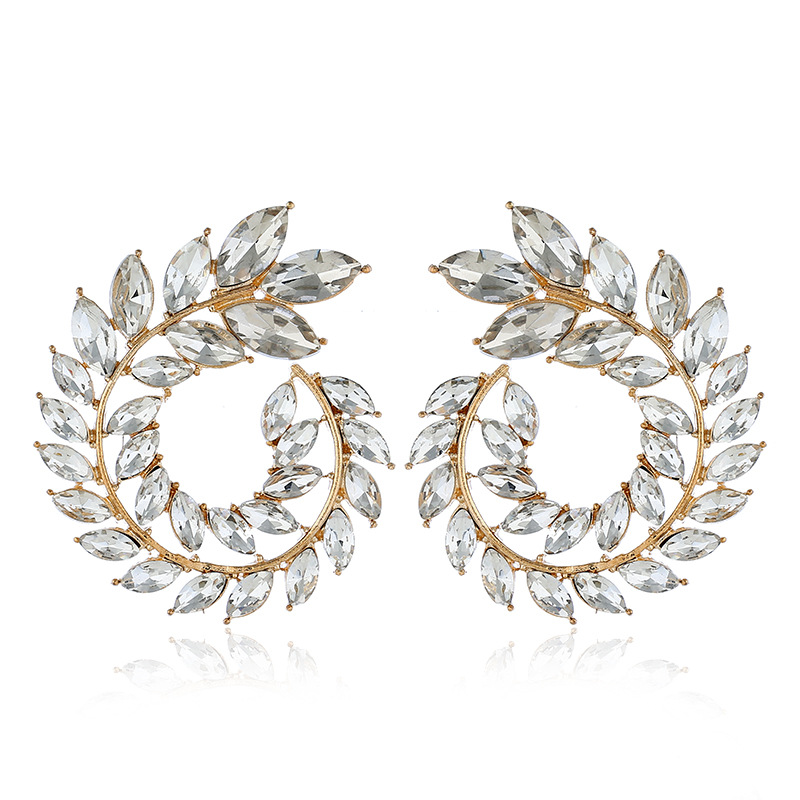Rhinestone Leaf Stud Earrings Geometric Big Round Statement Earring For Women Crystal Luxury Wedding Gift
Rhinestone Leaf Stud Earrings Geometric Big Round Statement Earring For Women Crystal Luxury Wedding Gift