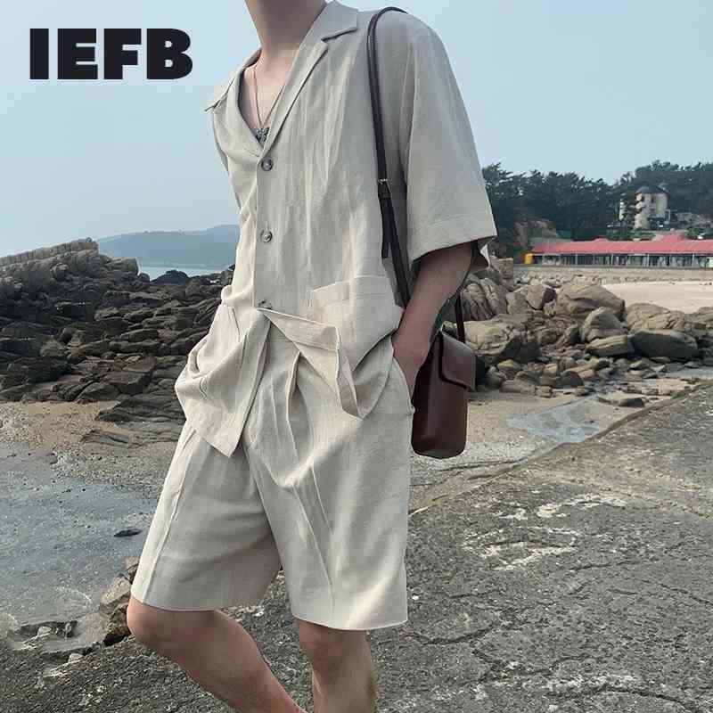 IEFB Men's Cotton Linen Short Sleeve Shirt Suit + Loose Wide Leg Shorts Summer Casual Men's Comformation Two Pieces Set 9Y7202 210524, Khaki set
IEFB Men's Cotton Linen Short Sleeve Shirt Suit + Loose Wide Leg Shorts Summer Casual Men's Comformation Two Pieces Set 9Y7202 210524, Khaki set