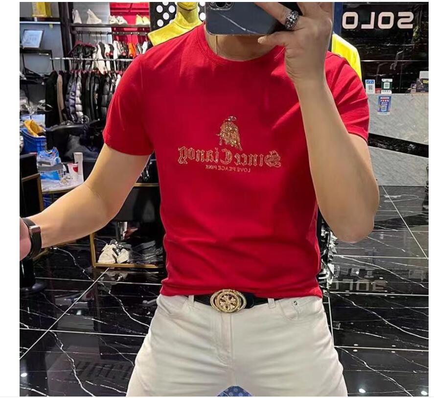 European station 2021 Men's T-Shirts summer new short-sleeved t-shirt men tide brand self-cultivation cow hot diamond compassionate men's, W3
European station 2021 Men's T-Shirts summer new short-sleeved t-shirt men tide brand self-cultivation cow hot diamond compassionate men's, W3