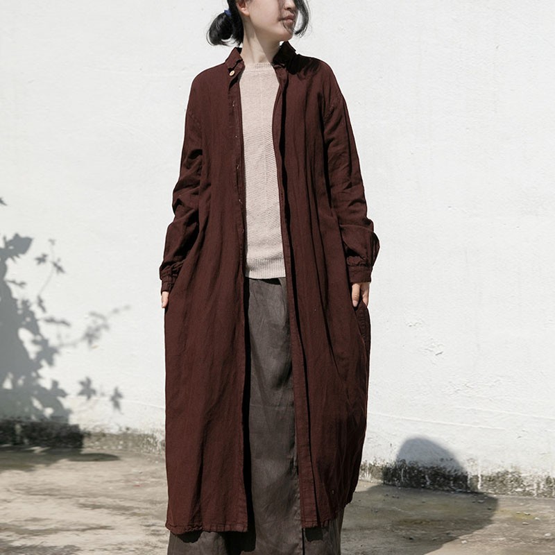Johnature Fashion Turn-down Collar Single Breasted Windbreaker Autumn Cotton Linen Comfortable All-match Women Coats 210521, Brown
Johnature Fashion Turn-down Collar Single Breasted Windbreaker Autumn Cotton Linen Comfortable All-match Women Coats 210521, Brown