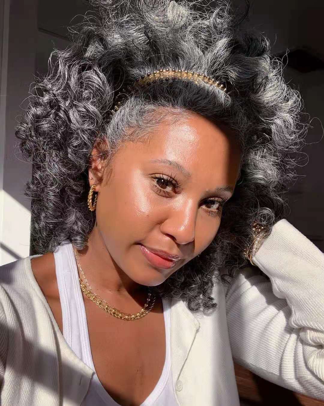 Salt and pepper natural grey real hair ponytail puff updo ,deep curly gray weave bundles pony tail extension 120g 140g