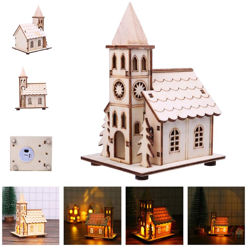 Christmas Decorations 1Pc Mini House Adornments Wooden Crafts Creative Luminous Ornament
Christmas Decorations 1Pc Mini House Adornments Wooden Crafts Creative Luminous Ornament