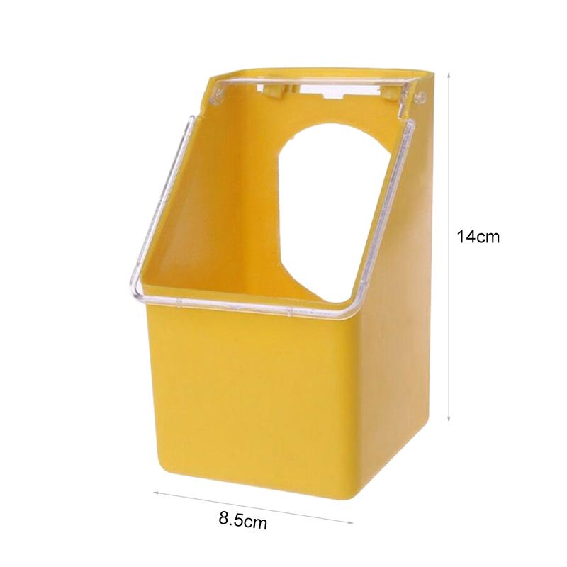 Other Bird Supplies Feeder For Parrots Pigeon Budgie Outdoor Plastic Feeding Bowl Box Anti Splash Cage Drink Water Yellow Blue