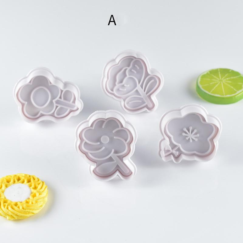 Flower Stamp Biscuit Mold 3D Cookie Plunger Cutter Pastry Decorating DIY Fondant Baking Mould Tool Sunflower Sakura Moulds