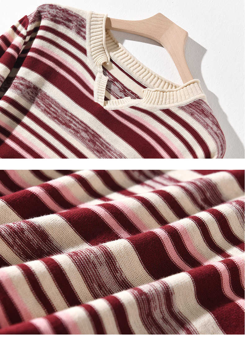 Pull femme Loose stripe Sweaters Women pullovers Autumn Winter Korean Pullover casual knitted ladies sweater womens jumper 210918