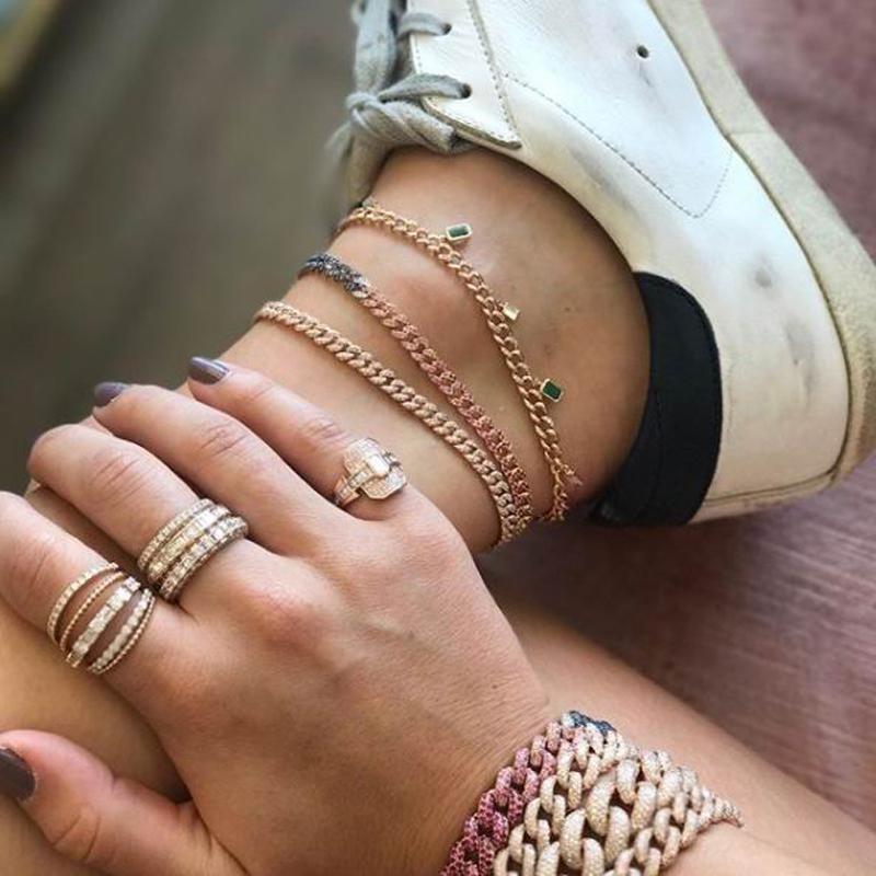 Anklets 2021 Gold Silver Color Cuban Link Chain Anklet For Women Rainbow CZ Charm Ankles Fashion Jewelry Wholesale, Red;blue
Anklets 2021 Gold Silver Color Cuban Link Chain Anklet For Women Rainbow CZ Charm Ankles Fashion Jewelry Wholesale, Red;blue