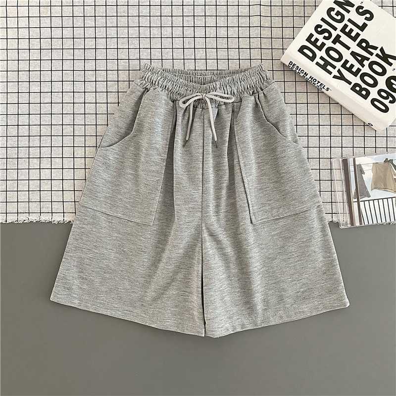 Casual Loose Summer Woman Shorts Solid Candy Color Elastic High Waist Biker Shorts For Women With Pockets W9119 210526