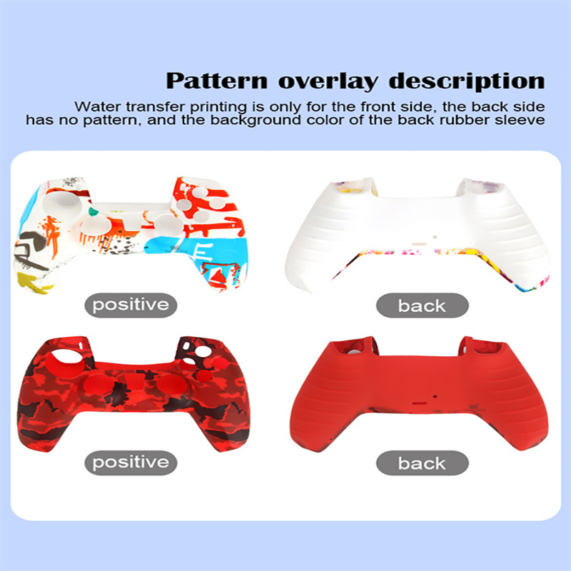 Camouflage Games Handle Covers PS5 Silicone Cases Anti-Slip Cover Game Handles Painting Protect Case For Playstation 5 Colorful Game Controller Access