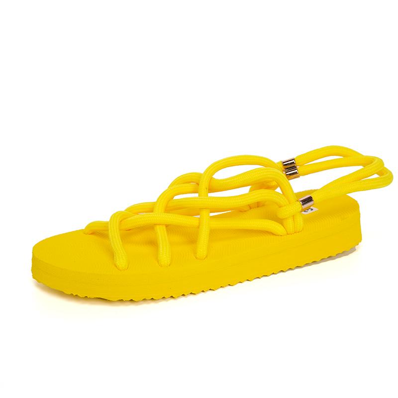 Slippers Ladies Summer Light Weight Pure Color Narrow Tape Rope Band Flatform Slingback Sandals, Yellow
Slippers Ladies Summer Light Weight Pure Color Narrow Tape Rope Band Flatform Slingback Sandals, Yellow