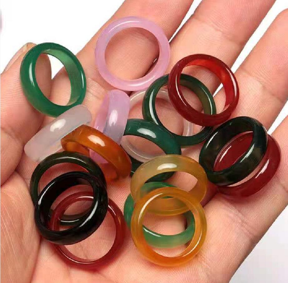Handmade natural agate multi - color ring free delivery F14585
Handmade natural agate multi - color ring free delivery F14585