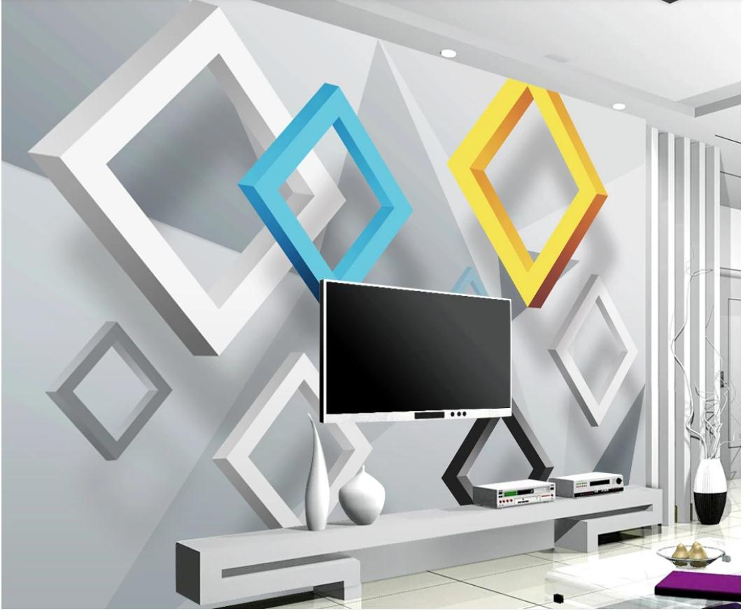 customized wallpaper for walls 3D stereo modern minimalist abstract geometric wallpaper sofa bedroom background wall