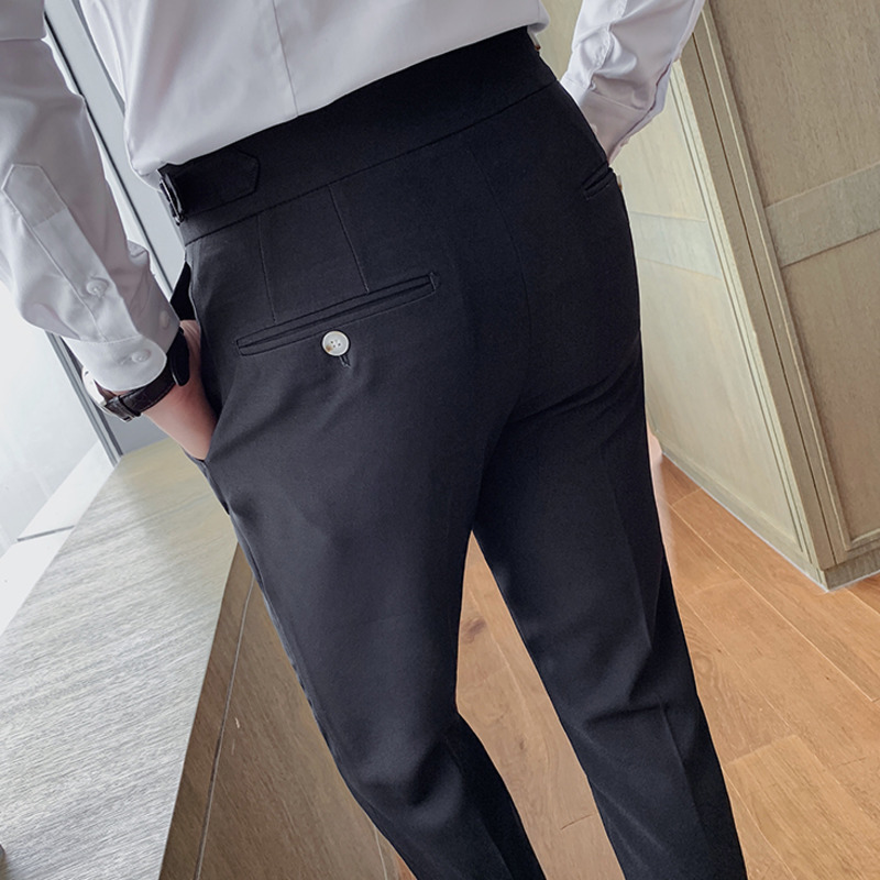 IEFB Men's British Business Casual Slim Fit Trousers Trend Formal Korean Fashion Ankle Length Straight White Suit Pants 9Y6672 210524