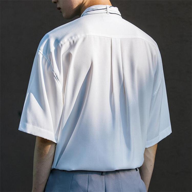 M-4XL 2021 Men's Clothing Hair Stylist GD Fashion Original Summer British Silk Scarf Collar Loose Shirt Plus Size Costumes Casual Shirts