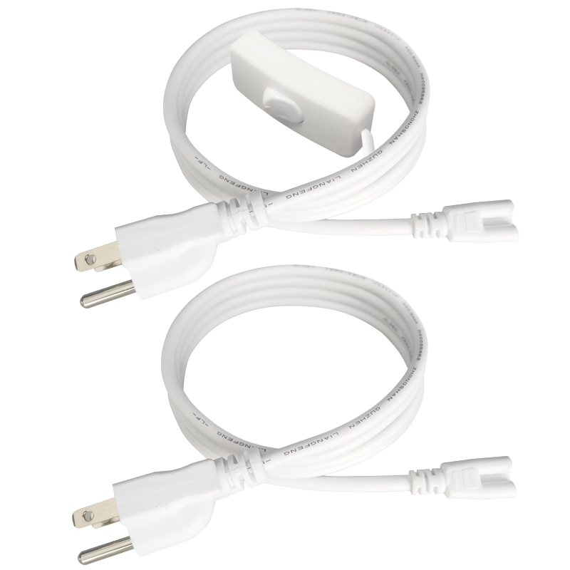 Lighting Accessories Extension cord led tube light cable for integrated bulbs 3 pin connector bulb power 1FT 2FT 3.3FT 4FT 5FT 6FT 6.6Feet 100Pcs/lot