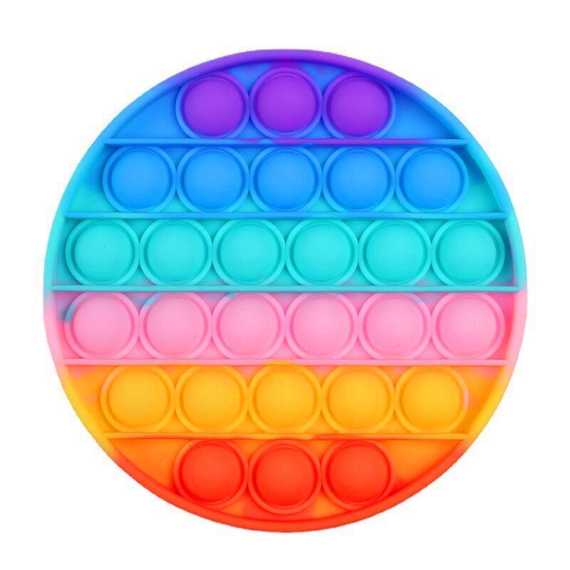 Rainbow Fidget Toys Sensory Push Bubble Toy Autism Special Needs Anxiety Stress Reliever for Students Office Workers