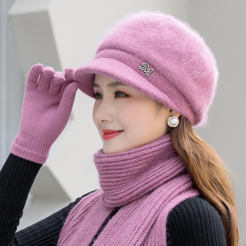 Hats, Scarves & Gloves Sets 3 Pcs Warm Set Women Winter Knit Scarf Beret Cap Five-Fingerg Female Elegant Solid Suit Mitten Muffler
Hats, Scarves & Gloves Sets 3 Pcs Warm Set Women Winter Knit Scarf Beret Cap Five-Fingerg Female Elegant Solid Suit Mitten Muffler