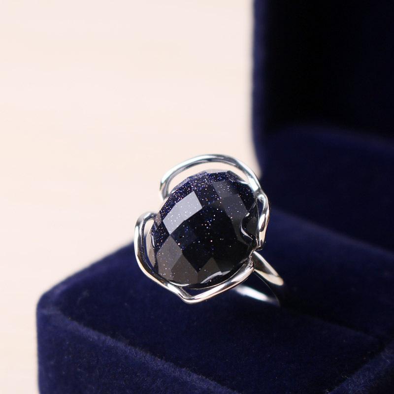 Cluster Rings Vintage Gemstone Ring S925 Sterling Silver Wholesale Three-dimensional Simple Lace Blue Gold Sandstone Adjustable
Cluster Rings Vintage Gemstone Ring S925 Sterling Silver Wholesale Three-dimensional Simple Lace Blue Gold Sandstone Adjustable