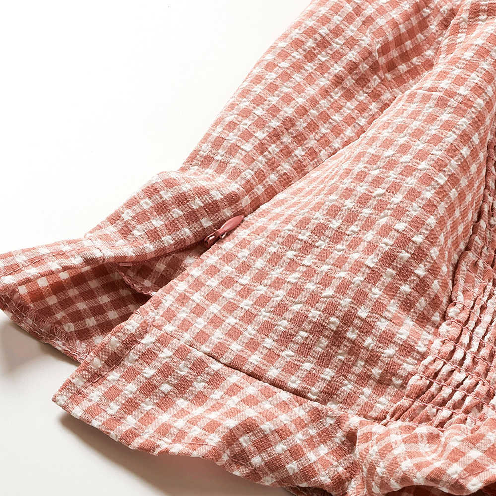 Spring Pink Plaid Cropped Tops And Wide Leg Pants Women Sale Fashion Ankle Length Pant Two Pieces Sets For Woman 2 Piece Set 210707