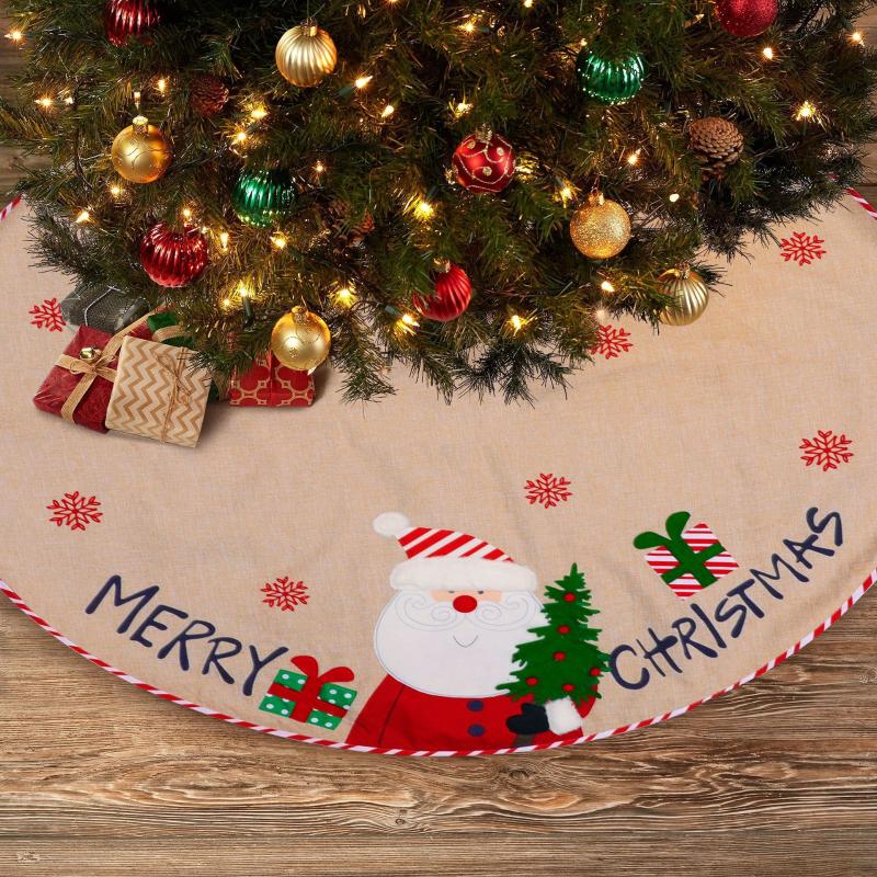 Christmas Decorations Tree Skirt Santa Claus Snowman Linen Embroidery Carpet Merry Ornaments Year Home Decor
Christmas Decorations Tree Skirt Santa Claus Snowman Linen Embroidery Carpet Merry Ornaments Year Home Decor