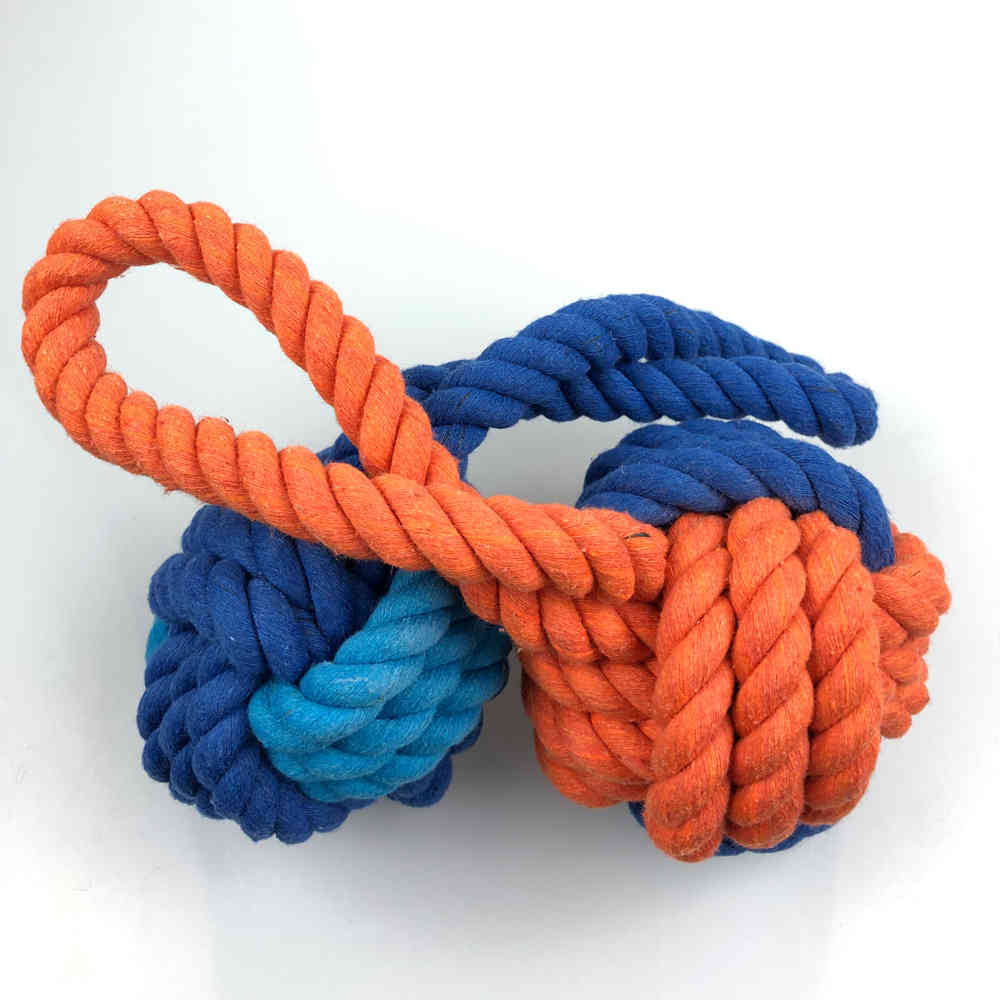 Durable Dog Chew Toy Dogs Linen Rope Ball Tug Of War Toy Teeth Cleaning Strong Pull Playing Dog Puppy Interactive Training Toy