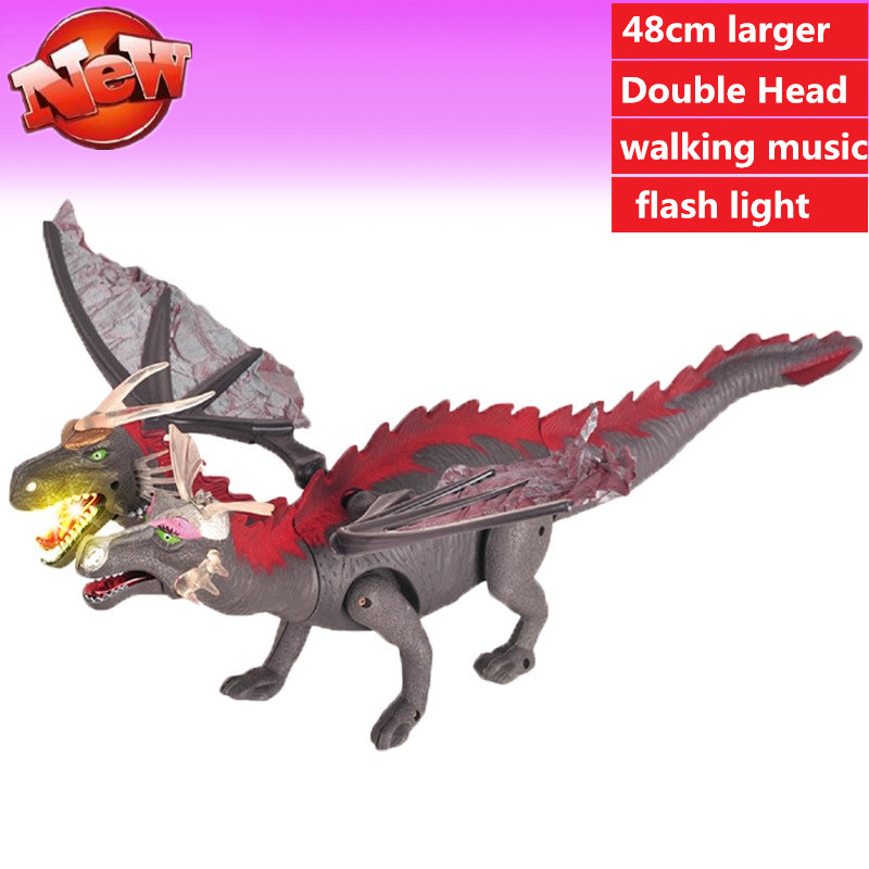 Creative Toy Electric Dinosaur 48cm large size Double head Dragon With wing electric dinosaur walking music with cool light toys, Black
Creative Toy Electric Dinosaur 48cm large size Double head Dragon With wing electric dinosaur walking music with cool light toys, Black