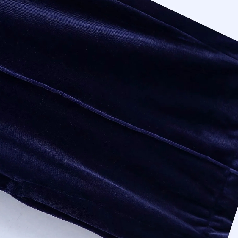 Women Side Slit Velvet Straight Pants Casual Lady Simple Loose Trousers P1951 210430