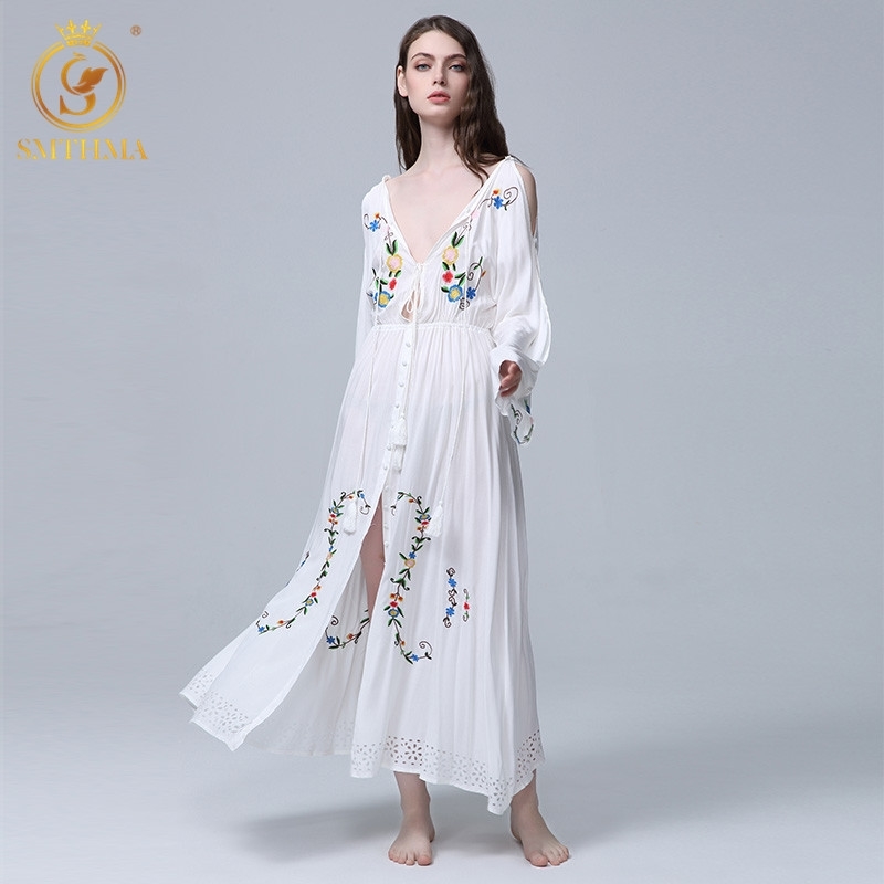 Arrival Floral Embroidery White Bohemian Dress Female Colorful Three-Dimensional Long Dresses Vestidos 210520, Picture color
Arrival Floral Embroidery White Bohemian Dress Female Colorful Three-Dimensional Long Dresses Vestidos 210520, Picture color