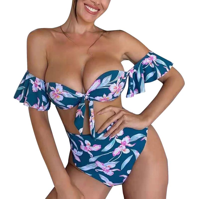 Women' Swimwear Sexy Two Piece Split Bikini Suits Floral High Waist Strapless Swimsuit Push Up Padded 2021 Summer Beachwear, Blue
Women' Swimwear Sexy Two Piece Split Bikini Suits Floral High Waist Strapless Swimsuit Push Up Padded 2021 Summer Beachwear, Blue