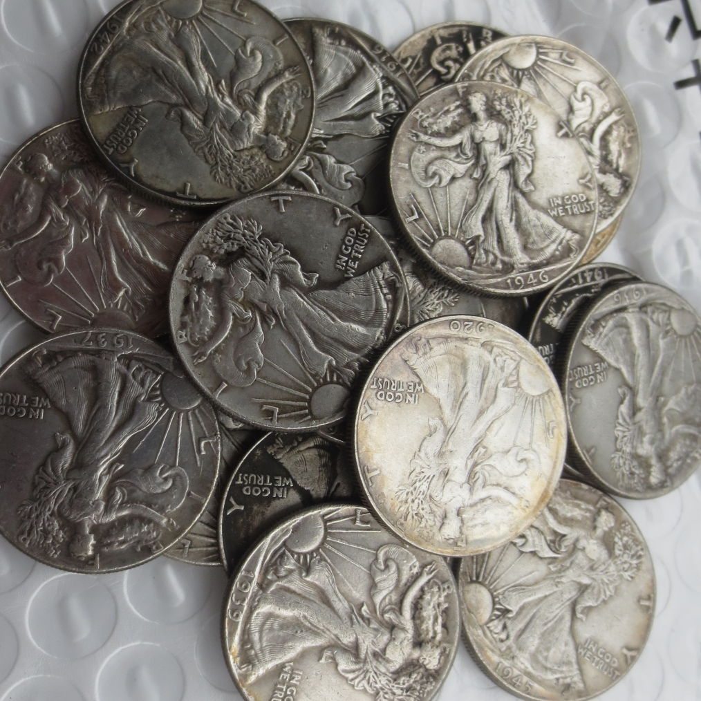 US A Set of (1916-1947)-PSD 65PCS Walking Liberty Half Dollar Craft Silver Plated Copy Coins metal dies manufacturing factory Price
US A Set of (1916-1947)-PSD 65PCS Walking Liberty Half Dollar Craft Silver Plated Copy Coins metal dies manufacturing factory Price