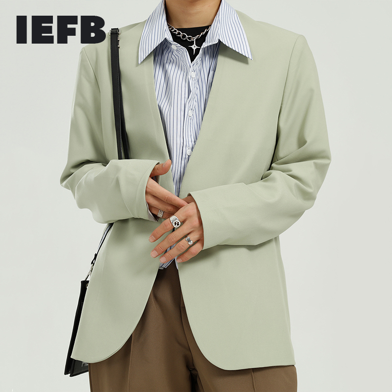 IEFB Men's Clothing Korean Fashion Simple Suit Caot Personality Handsome Cardigan Long Sleeve Green Blazer 9Y7122 210524
IEFB Men's Clothing Korean Fashion Simple Suit Caot Personality Handsome Cardigan Long Sleeve Green Blazer 9Y7122 210524