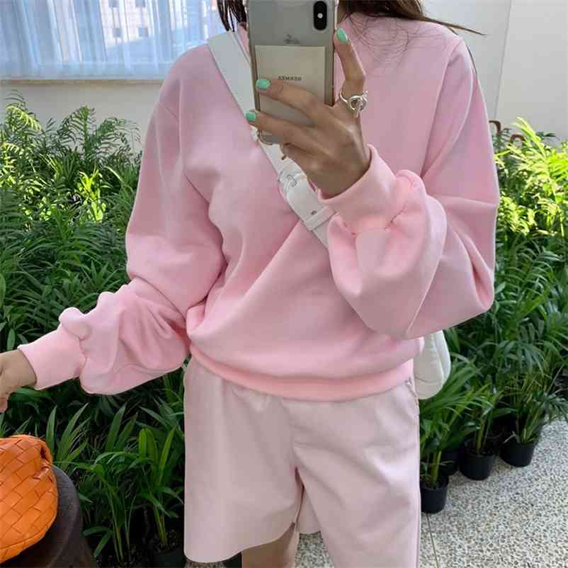 Korea Dongdaemun Women's Wear Fall Winter Sakura Pink Round Neck Casual Loose hoody 210603
Korea Dongdaemun Women's Wear Fall Winter Sakura Pink Round Neck Casual Loose hoody 210603