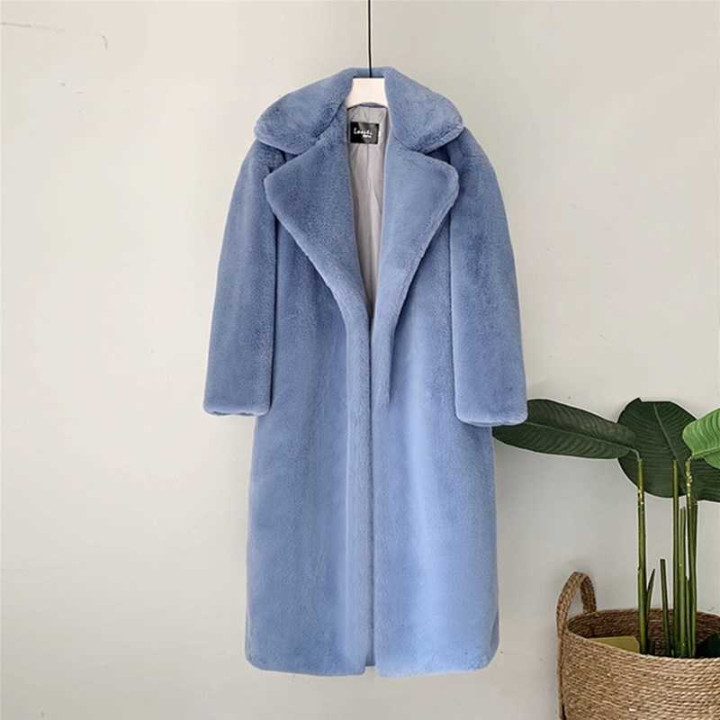 Elegant Winter Fur Coat Women Fashion Plush Faux Mink Fur Coats Loose Fur Jacket High Quality Overcoat Thick Warm Winter Jackets 211019