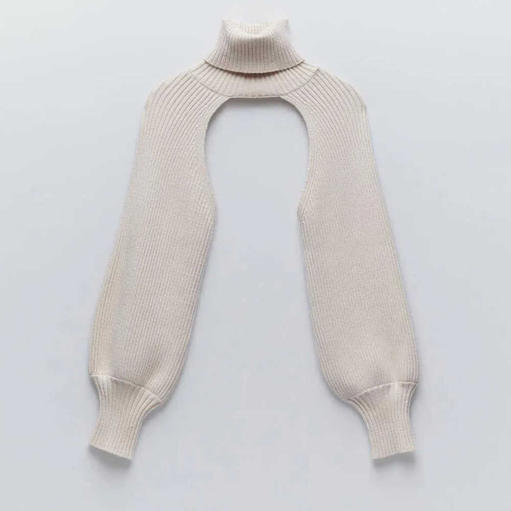 Clearance Autumn Winter Womens Turtleneck Cropped Sweaters Black Beige Long Sleeved Knitted Short Sexy Pullovers Tank Tops 2022 210914