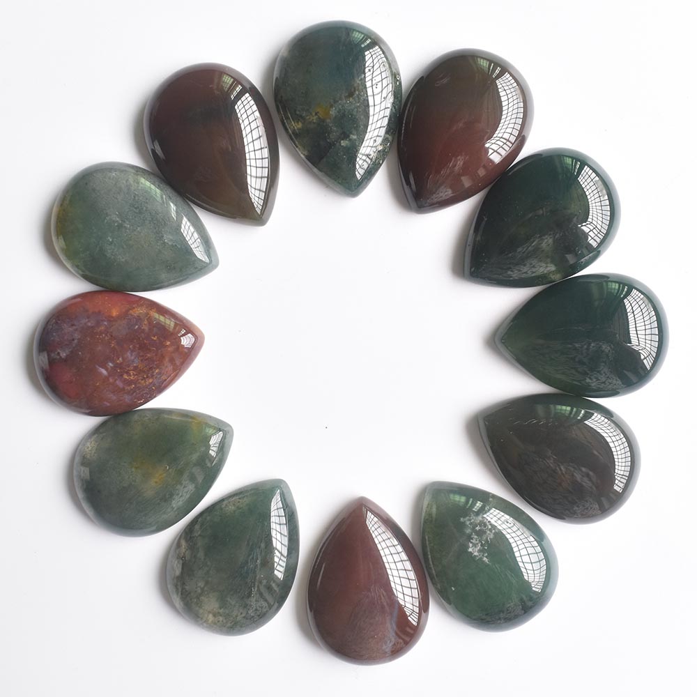 Natural stone 18x25mm water drop Loose Beads opal Rose Quartz Tiger's Eye turquoise Cabochons Flat Back for necklace ring earrrings jewelry acces