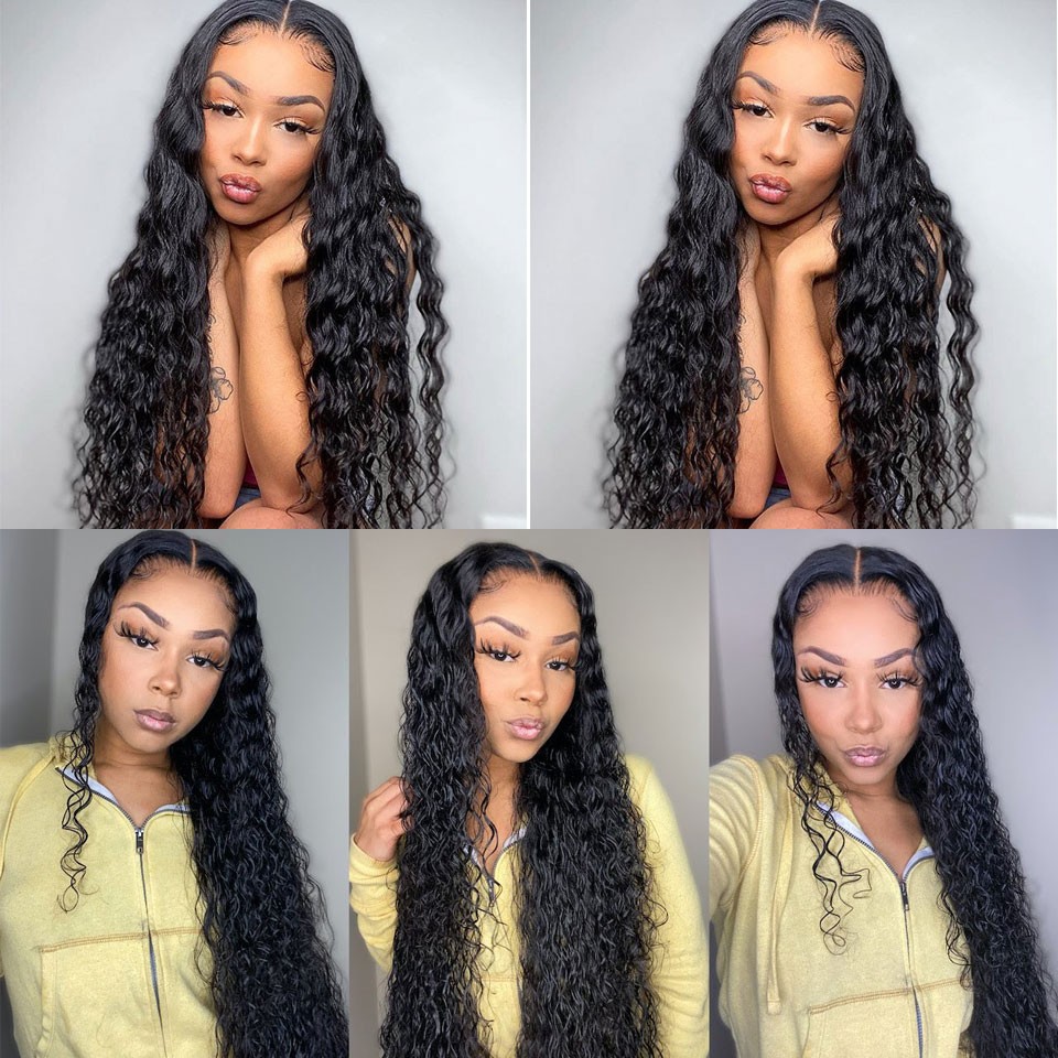 Water Wave HD Lace Wigs Human Hair 4x4 5x5 13x4 13x6 Lace Wigs Bleach Knots Pre Plucked Natural Hairline For Black Women