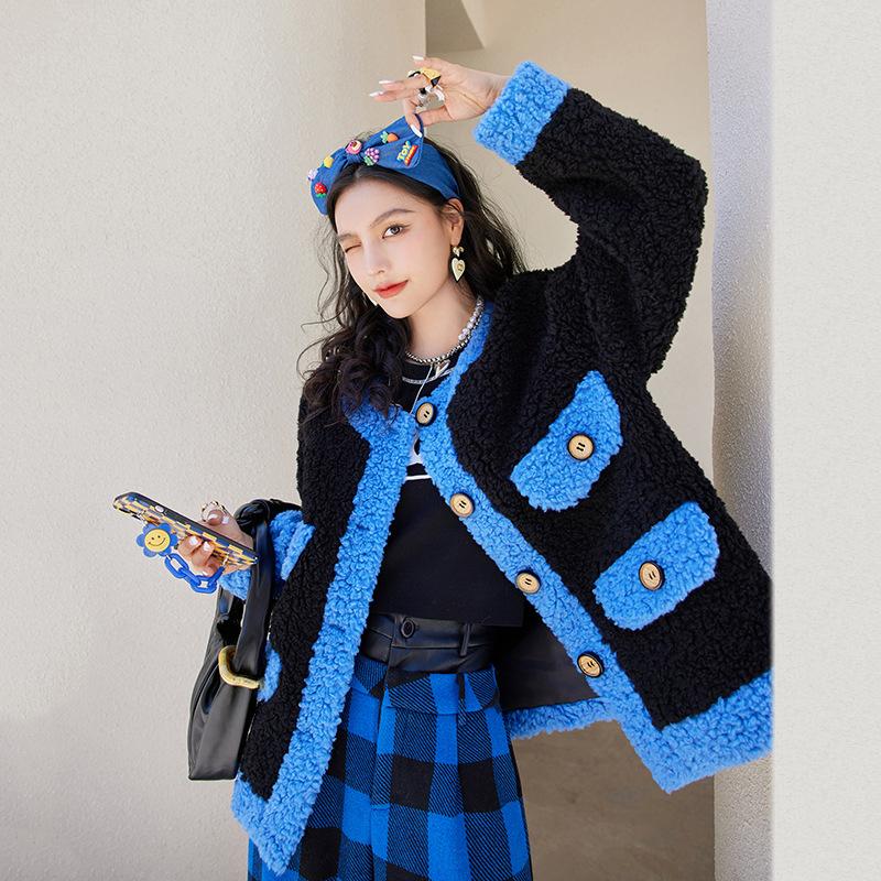 Women's Jackets High Quality Lamb Wool Coat Women Fashion Vinage Patchwork Color Jacket 2022 Autumn Spring Elegant Blue Clothes Female LD270, Black;brown
Women's Jackets High Quality Lamb Wool Coat Women Fashion Vinage Patchwork Color Jacket 2022 Autumn Spring Elegant Blue Clothes Female LD270, Black;brown