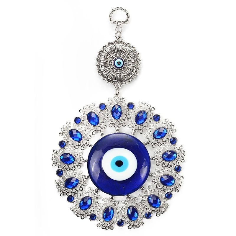Lucky Turkish Evil Wall Hanging Glass Keychain Ethnic Crystal Big Eye Car Key Chain Fashion Jewelry EY4914 210409
