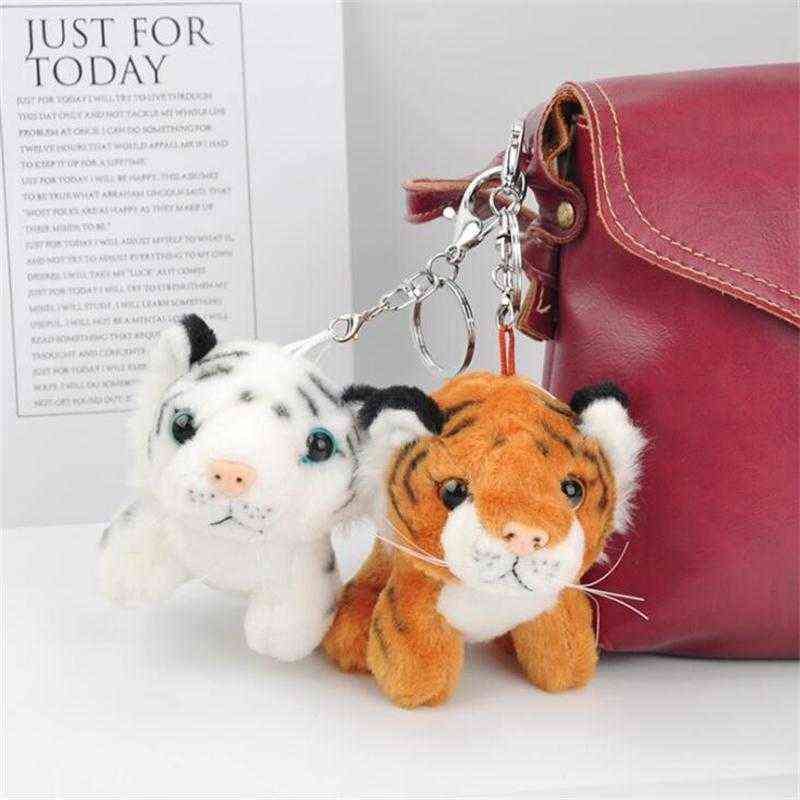 Cute Tiger Small Pendant Plush Toy Key Chains Stuffed Animals Boy Girl Backpack Hangings Christmas Birthday Gifts H1126