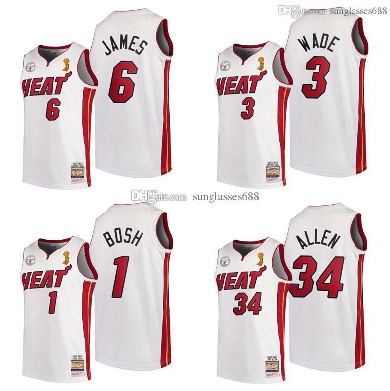 Stitched Jersey S-6XL 6 James 3 Wade 1 Bosh 34 Allen Mitchell & Ness 2012-13 25th Mesh Hardwoods Classics retro basketball jerseys Men Women Youth
Stitched Jersey S-6XL 6 James 3 Wade 1 Bosh 34 Allen Mitchell & Ness 2012-13 25th Mesh Hardwoods Classics retro basketball jerseys Men Women Youth